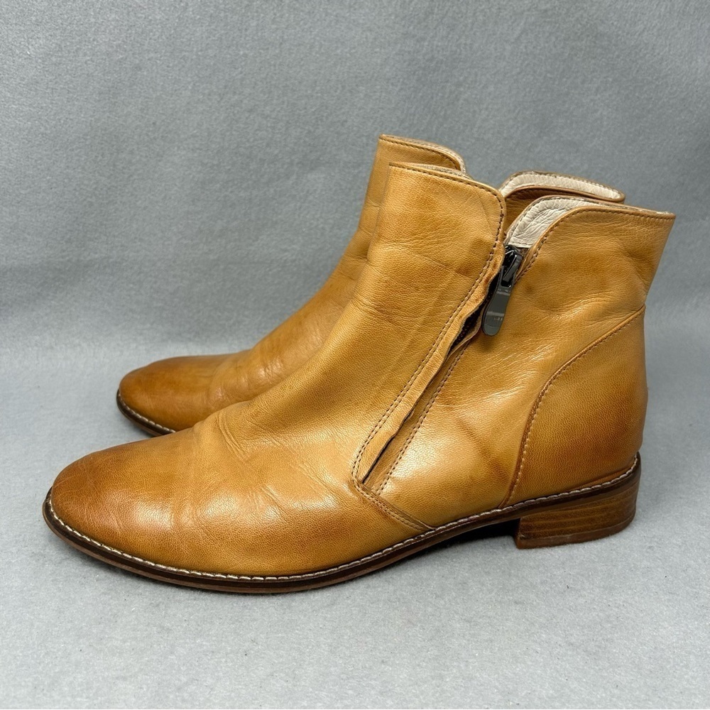 Mona Flying Hand-Made Genuine Leather Ankle Zipper Boots Designer Classic Sz 41
